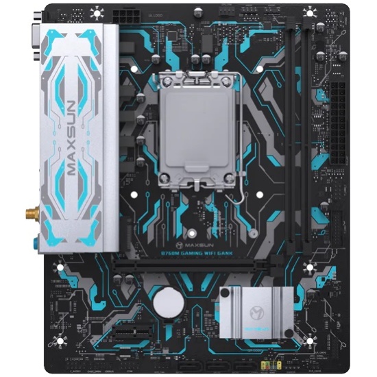 Материнская плата Maxsun MS-B760M GAMING WIFI GANK V2, LGA 1700, Intel B760, 2xDDR5, 4xSATA, 1xM.2, 1xPCIe 5.0 x16, 1xPCIe 3.0 x4, 1xHDMI, 1xVGA, 1x1G