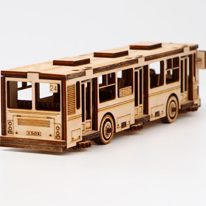 Конструктор деревянный «Автобус», 75 деталей 6978679