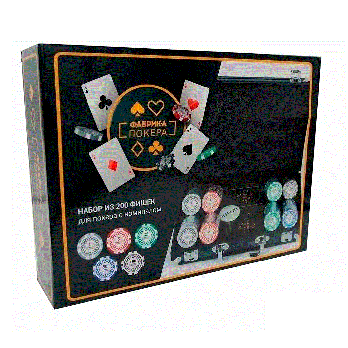 Фабрика Покера: Набор из 200 фишек для покера с номиналом, арт. CPPS200