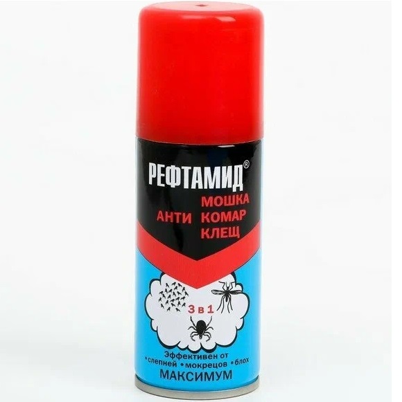 Спрей РЕФТАМИД 2в1, Анти комар/мошка, 100мл (373308)