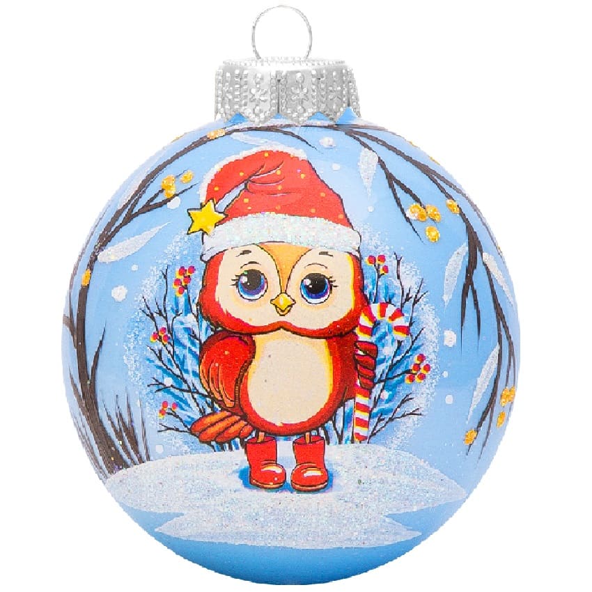 Шар "Совенок с карамелькой", 80мм, в подарочной упаковке КУ-80-234082