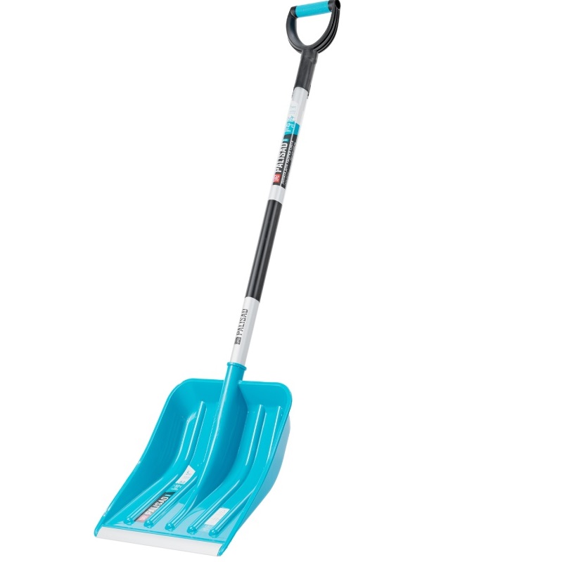 Лопата для уборки снега PALISAD Luxe 61776, полипропилен,350х405х1300мм,алюминиевый черенок,ПВХ накладка