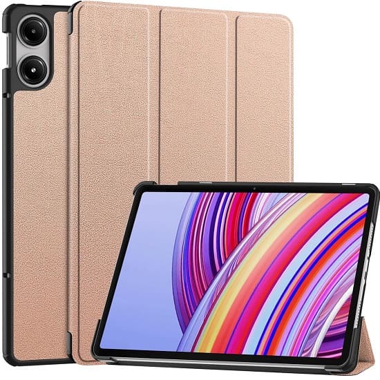 Чехол футляр-книга для Xiaomi Redmi Pad Pro/Poco Pad (12.1) розовое золото