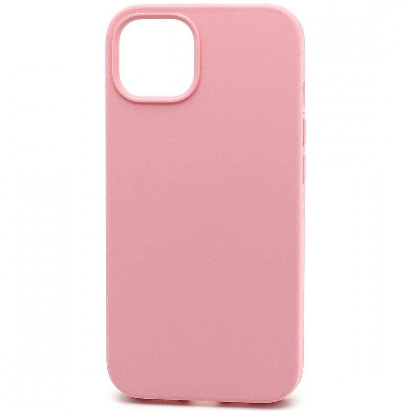 Задняя накладка SILICONE CASE для iPhone 13 mini полная защита, розовый (не оригинал)