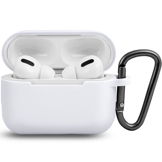 Силиконовый чехол ISA для AirPods Pro Hang Silicon Сase с карабином White