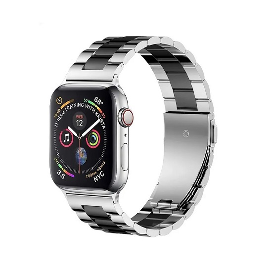 Металлический ремешок ApW36 для Apple Watch 42/44/45/49 mm (silver/black)