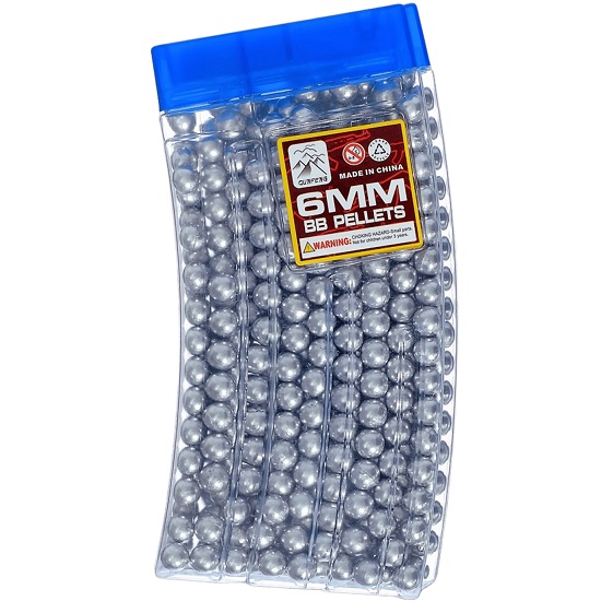 Пульки 6 мм пластиковые в рожке, 500 шт., цвет серебристый 2995410