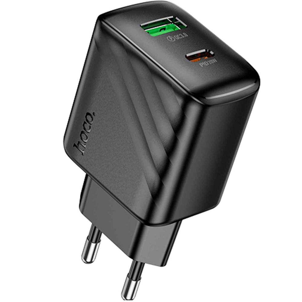 Сетевое ЗУ 1USB/1Type-C 3A HOCO CS25A чёрный