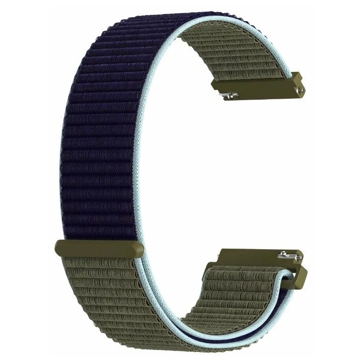 Универсальный нейлоновый ремешок LYAMBDA Vega 20mm Khaki/Blue (DS-GN-03-20-46)
