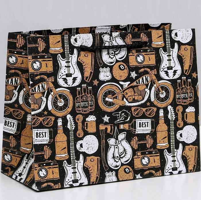 Пакет ламинированный горизонтальный «For the best man», MS 23 × 18 × 10 см