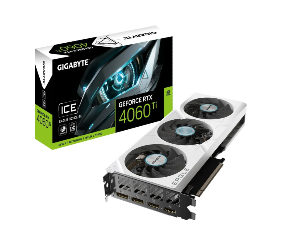 Видеокарта GIGABYTE GV-N406TEAGLEOC ICE-8GD NV RTX4060TI 8Gb 128bit GDDR6 2535/18000/HDMIx