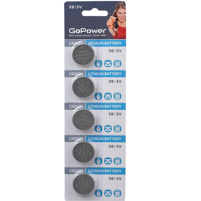 Элемент питания GoPower CR2032 BL-5 (5/100/2000)