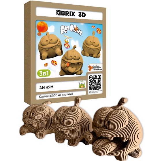 Картонный 3D конструктор QBRIX Ам Ням