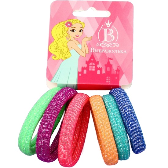 Резинка для волос "Перелив" (набор 6 шт) 3,5 см, цветной микс 3763512