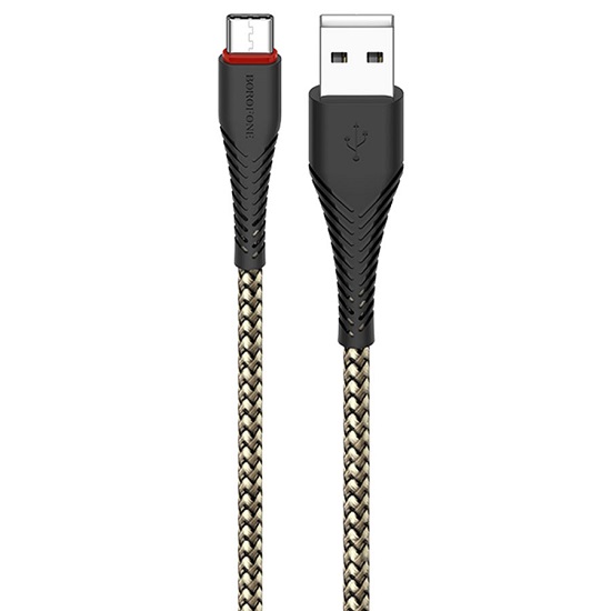 Кабель USB <--> Type-C  1.0м BOROFONE BX25 Powerful, нейлон, чёрный