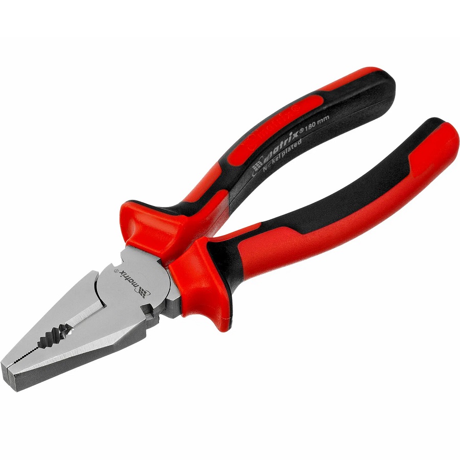 Плоскогубцы 180мм MATRIX NICKEL 16904, никелированные, двухкомпонентные рукоятки