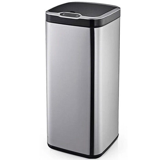 Сенсорное мусорное ведро Kitchen Joy, 30л (KJ-JAH6312) Silver, из нержавеющей стали с крышкой, съёмным пластиковым ведром