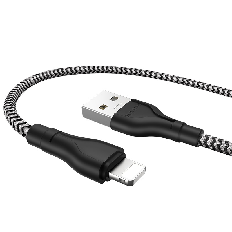 Кабель USB <--> Lightning  1.0м BOROFONE BX39, Beneficial, чёрный,белый