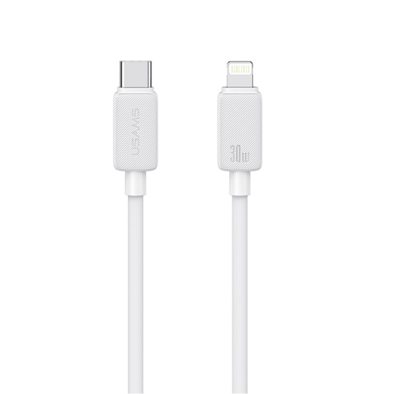 Кабель Ligtning <--> Type-C  3.0м USAMS US-SJ702 KY Series, белый, 30Вт