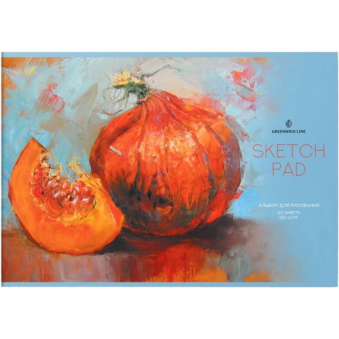 Альбом для рисования 40л., А4, на скрепке Greenwich Line "Pumpkin", 120г/м2 PS40s-59516
