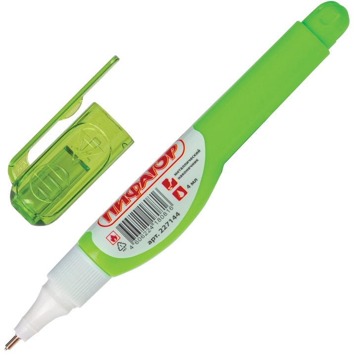 Ручка-корректор ПИФАГОР, 4 мл, металлический наконечник, 227144