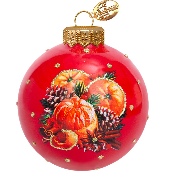 Шар "Фрукты зимние", 80 мм., в подарочной упаковке, КУ-80-254026