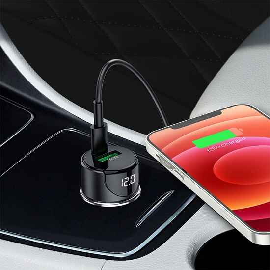 Авто ЗУ 1USB/1Type-C HOCO Z42, серый, PD20W + QC3.0