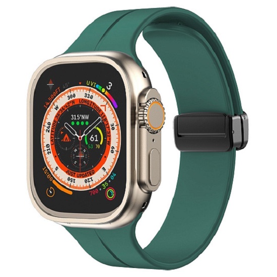 Силиконовый ремешок ApW29 для Apple Watch 42/44/45/49mm на магните (pine green)