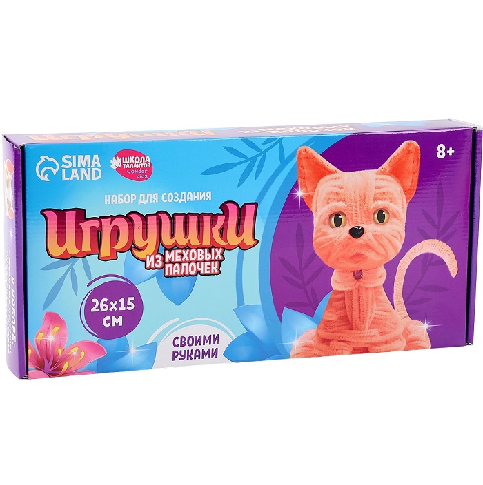 Игрушка из меховых палочек своими руками «Рыжий котик» 10679391