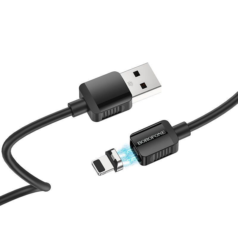 Кабель USB <--> Lightning  1.0м BOROFONE BX57 Effective магнитный, черный