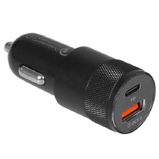 Авто ЗУ 1USB/1Type-C CABLEXPERT MP3A-UC-CAR24, черный, 38Вт