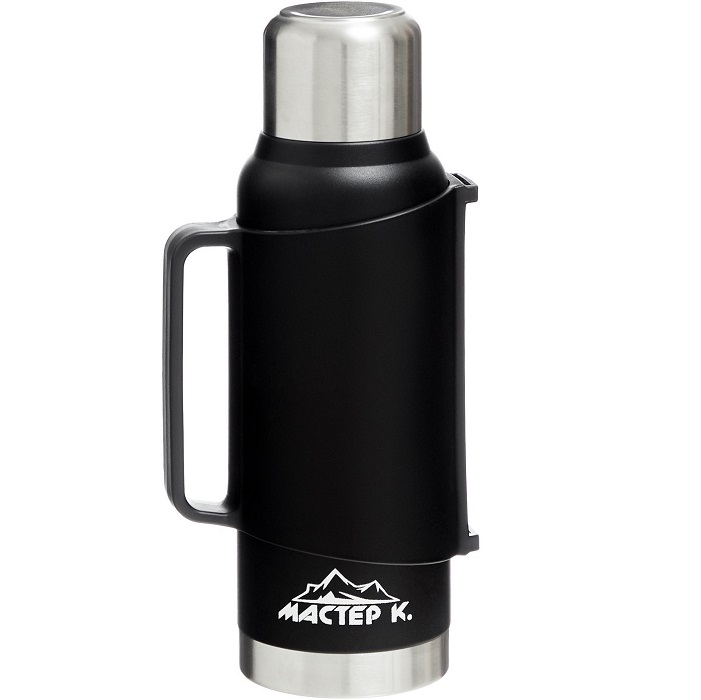 Термос, 1.2 л, Движение "Мастер К", сохраняет тепло 48 ч, с кружкой, черный 5459691