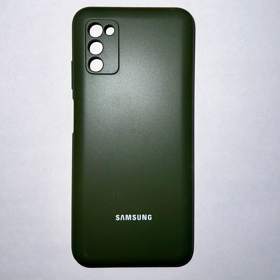Задняя накладка SILICONE COVER для Samsung A03S хаки