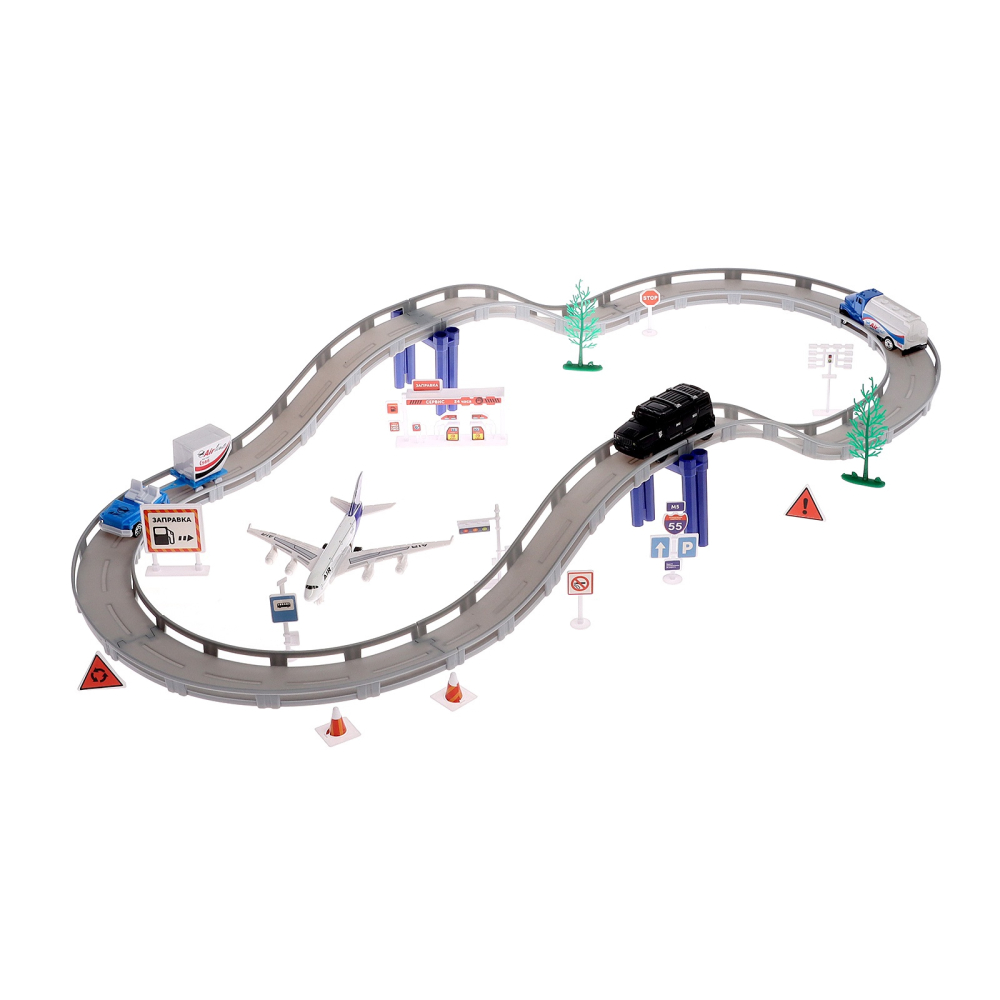 Автотрек «Аэропорт», 1 машина работает от батареек + сменный кузов, длина трассы 180 см