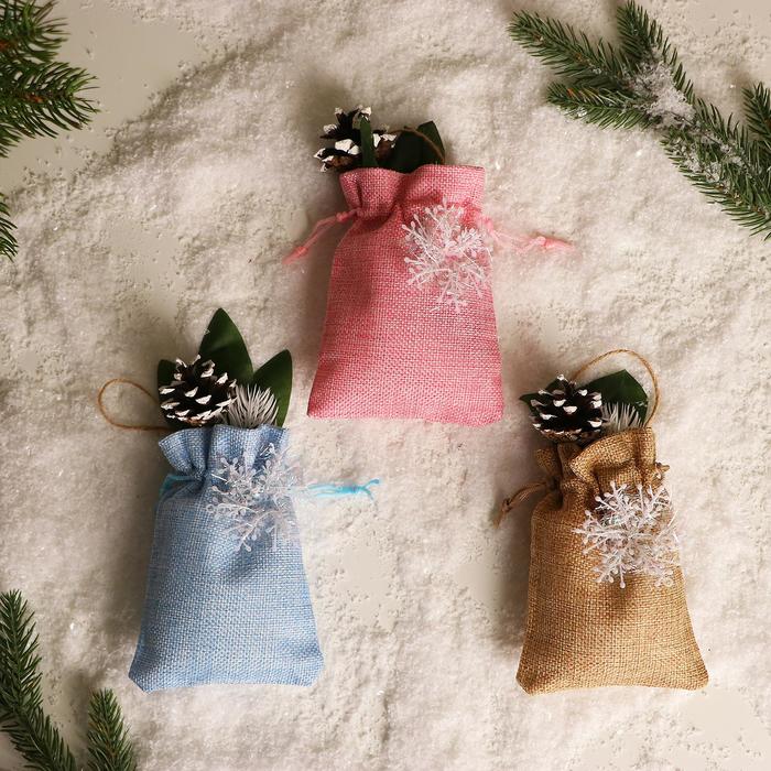 Ёлочная игрушка «В мешочке со снежинкой» цвет МИКС