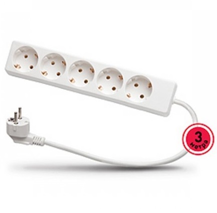 Сетевой удлинитель  3.0м ЭРА U-5e-3m-3x1 5 розеток с/з