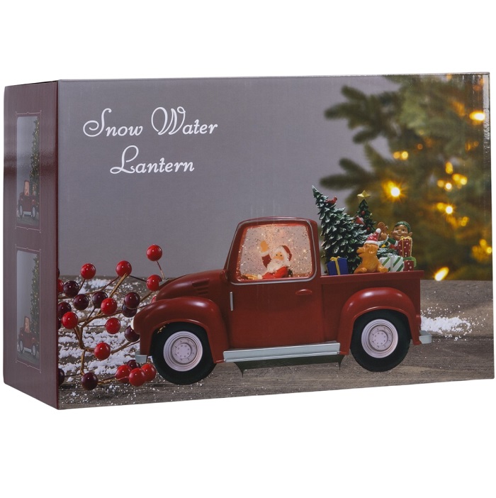 Светодиодная фигура «Машина с эльфами» 28.5×17.5×12 см, пластик, от батареек ААх3, USB, свечение тёплое белое