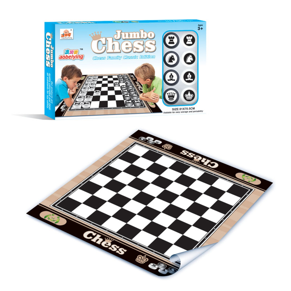Игровой коврик YuanRunFeng "Напольная игра: шашки" (81х70,5 см, шашки)