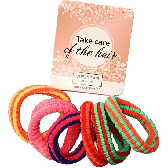 Резинка для волос "Спорт проф" (набор 6 шт) полоски колор, 4 см, микс   9899527