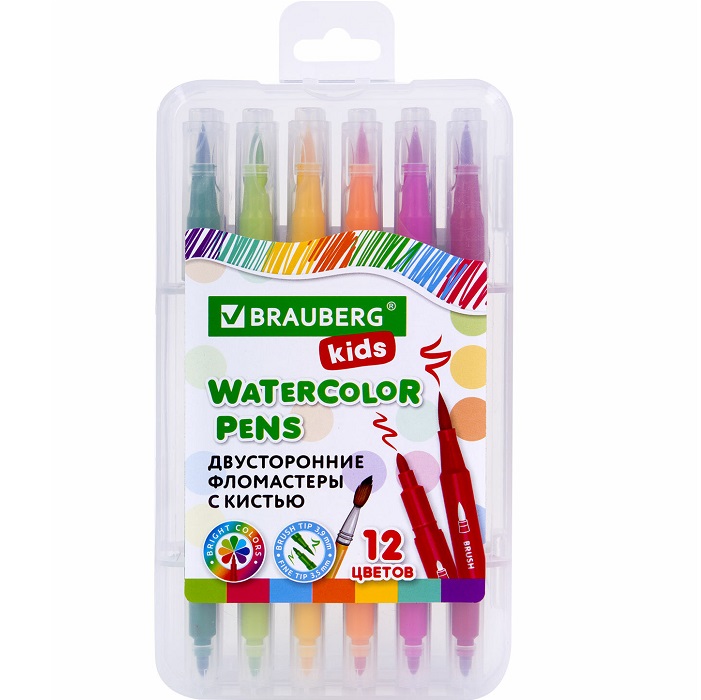 Фломастеры BRAUBERG KIDS 12 ц СУПЕРКЕЙС 152188