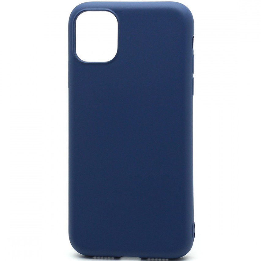 Силиконовый чехол SILICONE CASE для iPhone 11 полная защита, синий