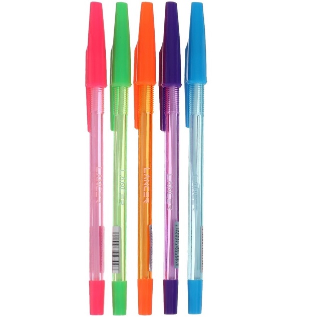 Ручка шариковая 0.5 мм, стержень синий, LANCER Fluo 814, ароматизированная, МИКС