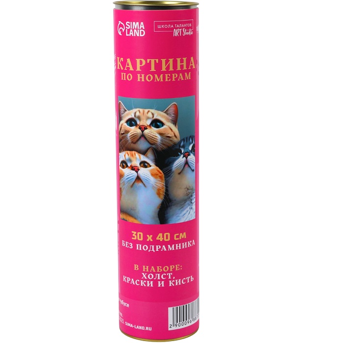 Картина по номерам в тубусе «Котята», 30 х 40 см 9688705
