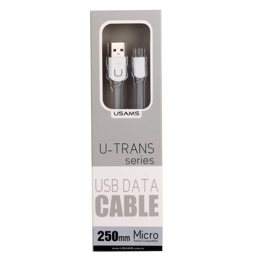 Кабель USB <--> Lightning  0.25м USAMS U-Trans Series US-SJ007 плоский, серый