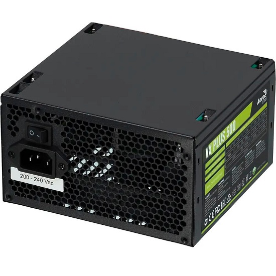 Блок питания 500W AERCOOL VX-500 PLUS (24+4+4pin) 120mm fan 3xSATA RTL