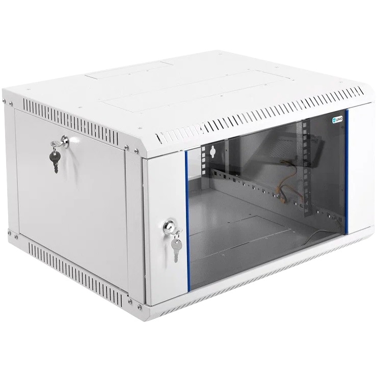 Шкаф телеком. настенный разборный 6U (600х520) дверь стекло (ШРН-Э-6.500) (1 коробка)