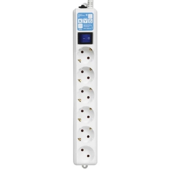 Сетевой удлинитель  3.0м POWER CUBE PRO SPL6-16-P-3M, белый, 6 розеток, 16А, (3*1,5)