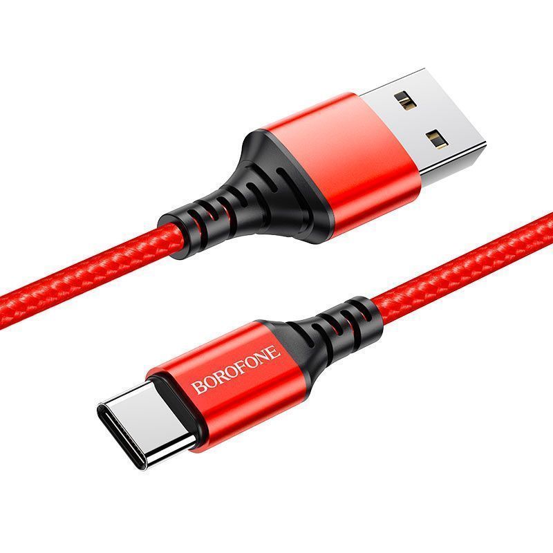 Кабель USB <--> Type-C  1.0м BOROFONE BX54 Ultra bright, красный