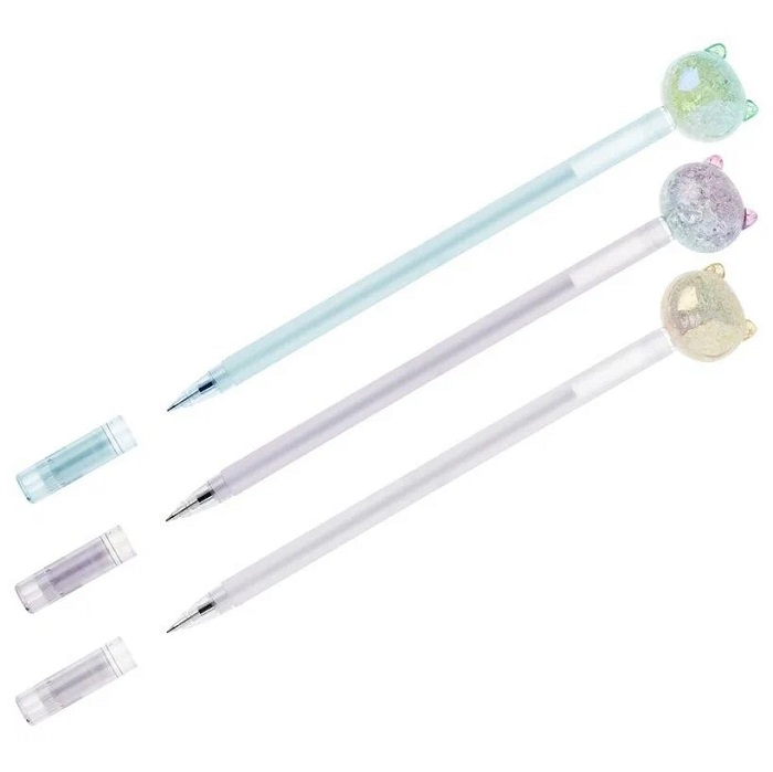 Ручка шариковая MESHU "Cute Cats" синяя, 0,7мм, перламутр, софтач, ассорти 296411