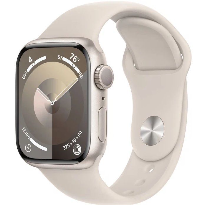 Часы Apple Watch Series 9 GPS, 45 мм, Starlight, Sport Band